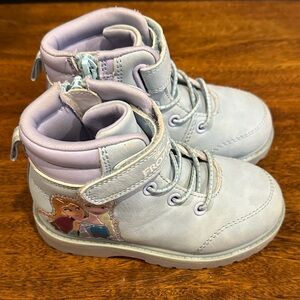 Josmo Disney Frozen Kids Toddler Girl Hiking Boots - Light Purple and Blue